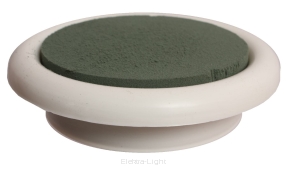 Dekoracja stołu okrągła 11cm x 5cm kolor: biały wklad: zielony