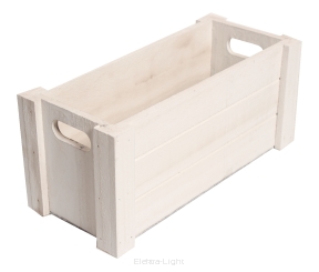 Drewniana biala skrzynka osłonka MC-1688 sz30x13/h13cm 