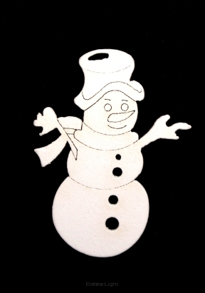 Bałwanki drewniane białe wykrawane 5cm BND-0078 24szt/opk. 