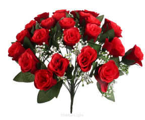 Bukiet róż welurowychx24 T57-02  40cm