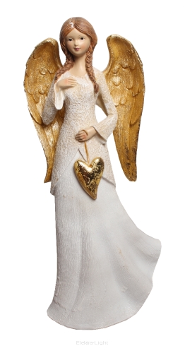 Anioł figurka z tworzywa ze złotymi skrzydłami MS153520-14A 35cm