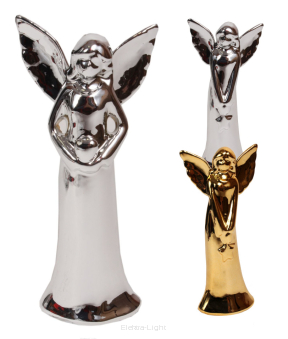 Anioł ceramika srebrny / złoty TG63031-1 14cm Wybór losowy wzoru